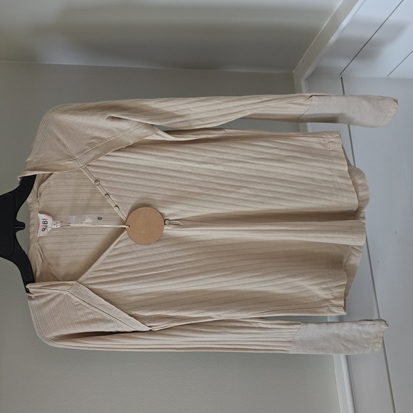 Bibi cream ribbed top - Picture 1 of 9